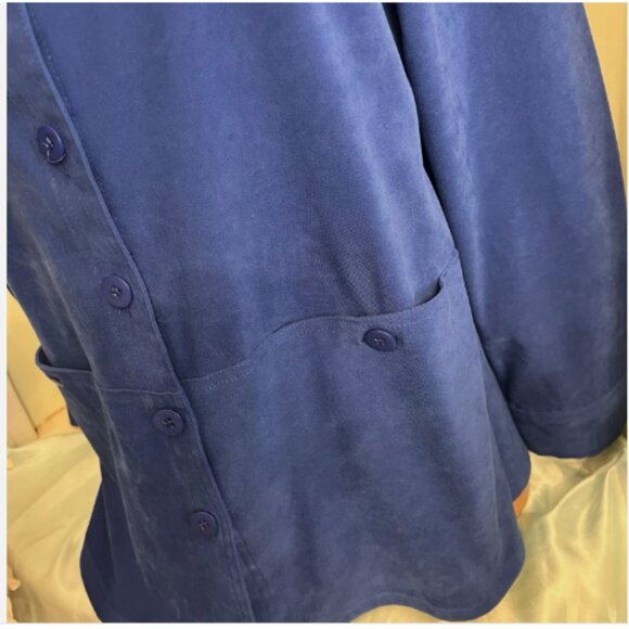Appleseed’s. Size Large. Suede Cloth. Blue. Long Sleeve. Shacket AL - Picture 3 of 6